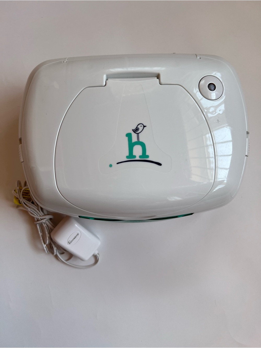 Hiccapop Wipes Warmer - White with Teal Accent